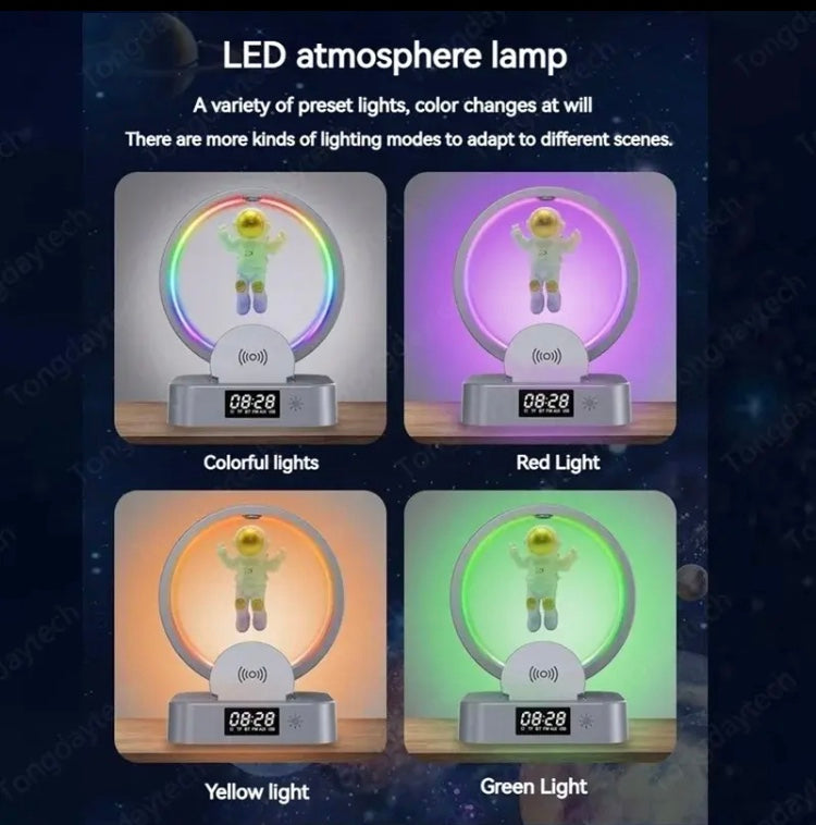 Astronaut Atmosphere Night Light With Bluetooth Speaker, Magnetic Levitation Lamp With Bluetooth Speaker, Wireless Charging Alarm Clock With Night Light Astronaut Atmosphere Night Light With Bluetooth Speaker, Magnetic Levitation Lamp With Bluetooth Speaker, Wireless Charging Alarm Clock With Night Light